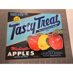 Vintage Tasty Treat Washington Apples Produce Advertising Sign
